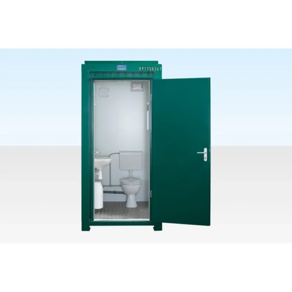 Cabine sanitaire en acier isolée 1,2 x 1,4 m – RAL 6005 Vert Mousse Cabine sanitaire